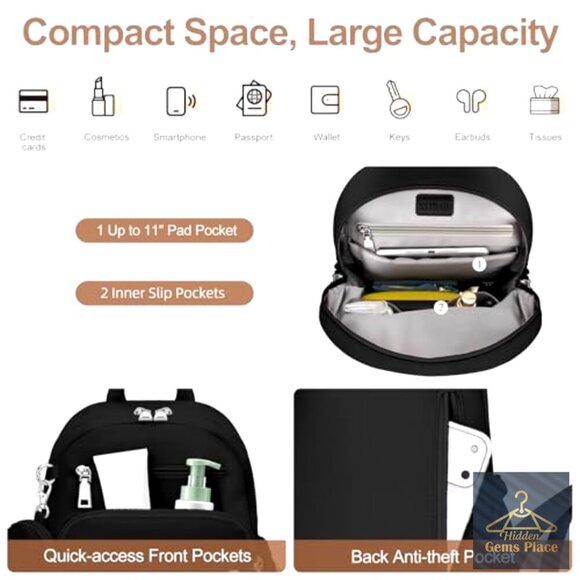 Mini Anti-Theft Backpack Waterproof Lightweight Puffer Daypack with Coin Purse main image 5